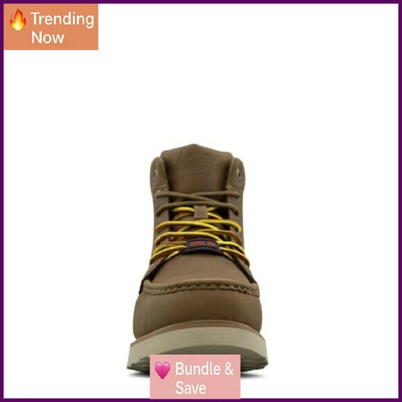 Men's Steel Toe Work Boots Slip Resistant Memory Foam Size Available - Picture 3 of 8